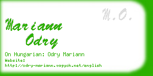 mariann odry business card